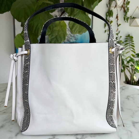 COACH 1941 Harmony Hobo In Colorblock Leather With Snakeskin Detail 69074 Chalk - Picture 2 of 16